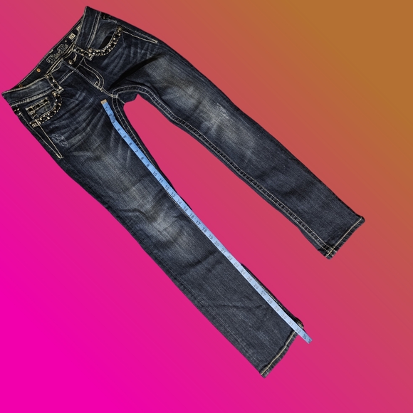 Miss Me Blue Straight Leg Jeans with Premium Denim - Picture 6 of 7